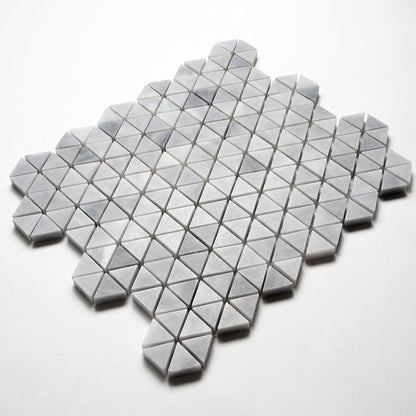 Bardiglio Light Honed Small Triad Marble Mosaic