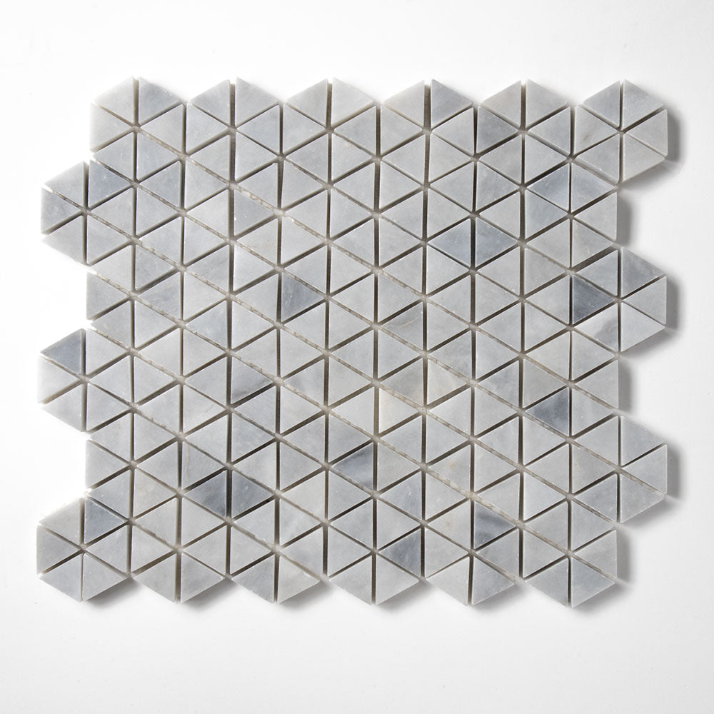 Bardiglio Light Honed Small Triad Marble Mosaic