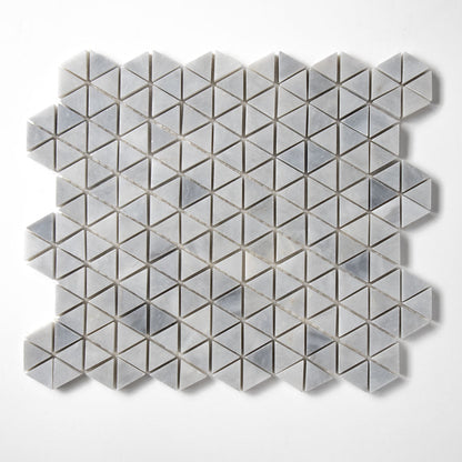 Bardiglio Light Honed Small Triad Marble Mosaic