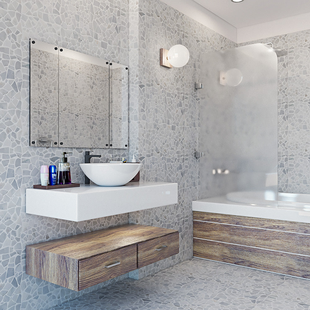 Carrara T Multi Finish Palladian Marble Mosaic