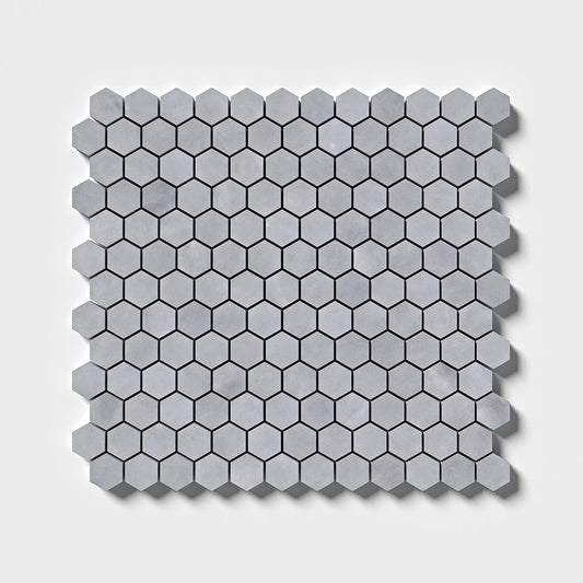 Bardiglio Light Honed Hexagon 1x1 Marble Mosaic
