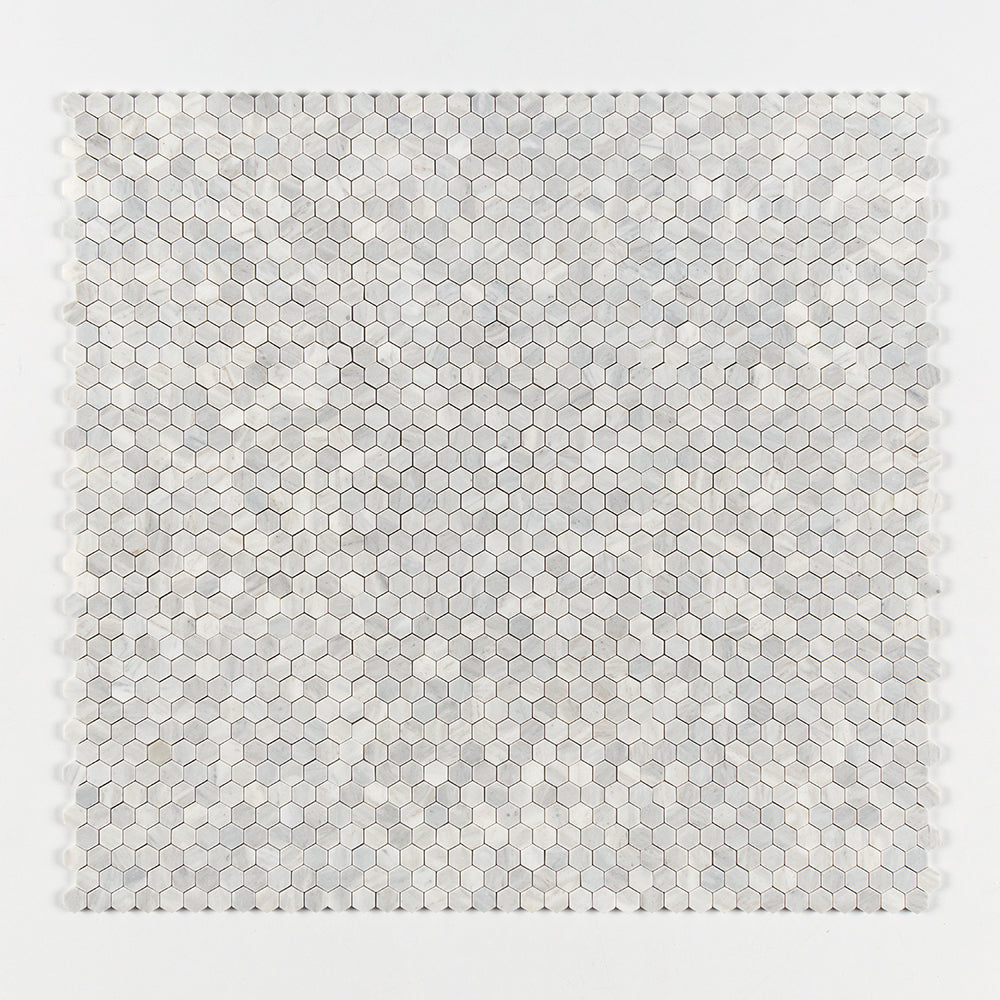 Carrara T Honed Hexagon 1x1 Marble Mosaic