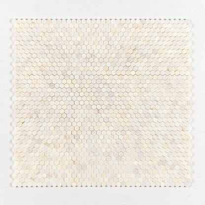 Calacatta Cremo Honed Hexagon 1x1 Marble Mosaic
