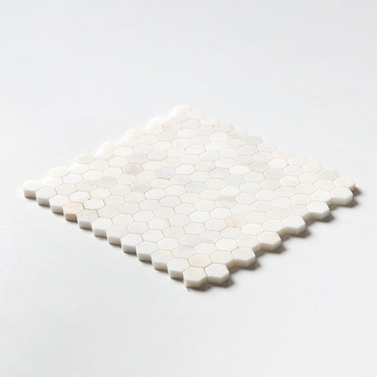 Calacatta Cremo Honed Hexagon 1x1 Marble Mosaic
