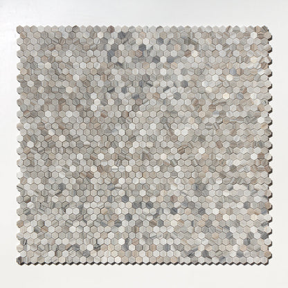 Silver Sky Honed Hexagon 1x1 Marble Mosaic