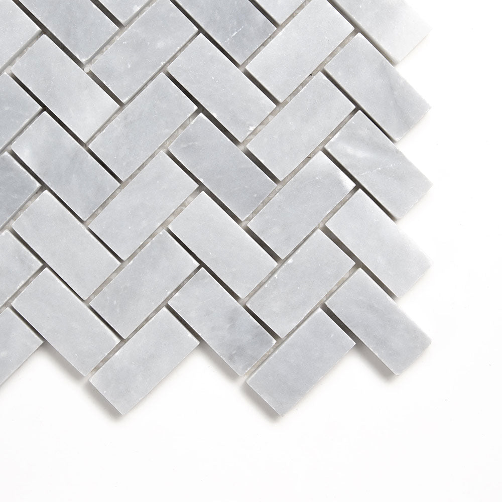 Bardiglio Light Honed Espiga 1x2 Marble Mosaic