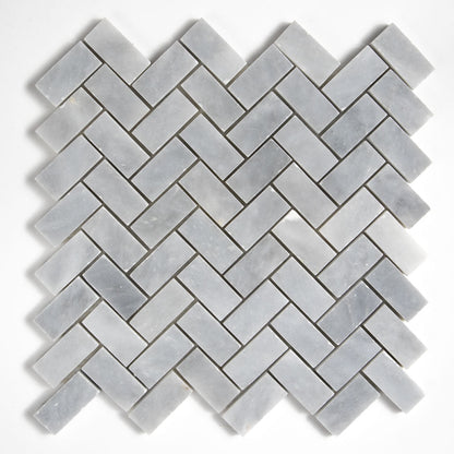 Bardiglio Light Honed Espiga 1x2 Marble Mosaic