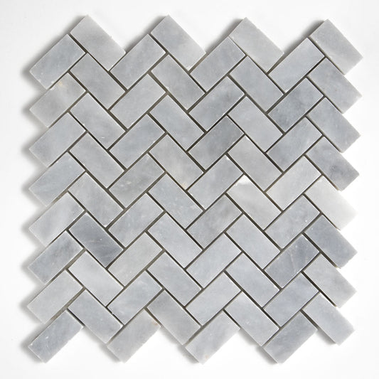 Bardiglio Light Honed Espiga 1x2 Marble Mosaic