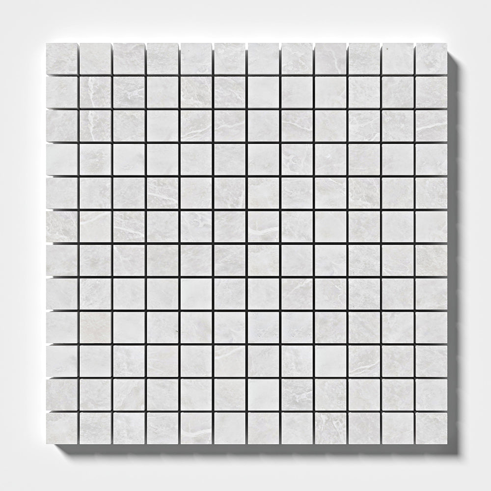 Siberian White Honed 1x1 Marble Mosaic