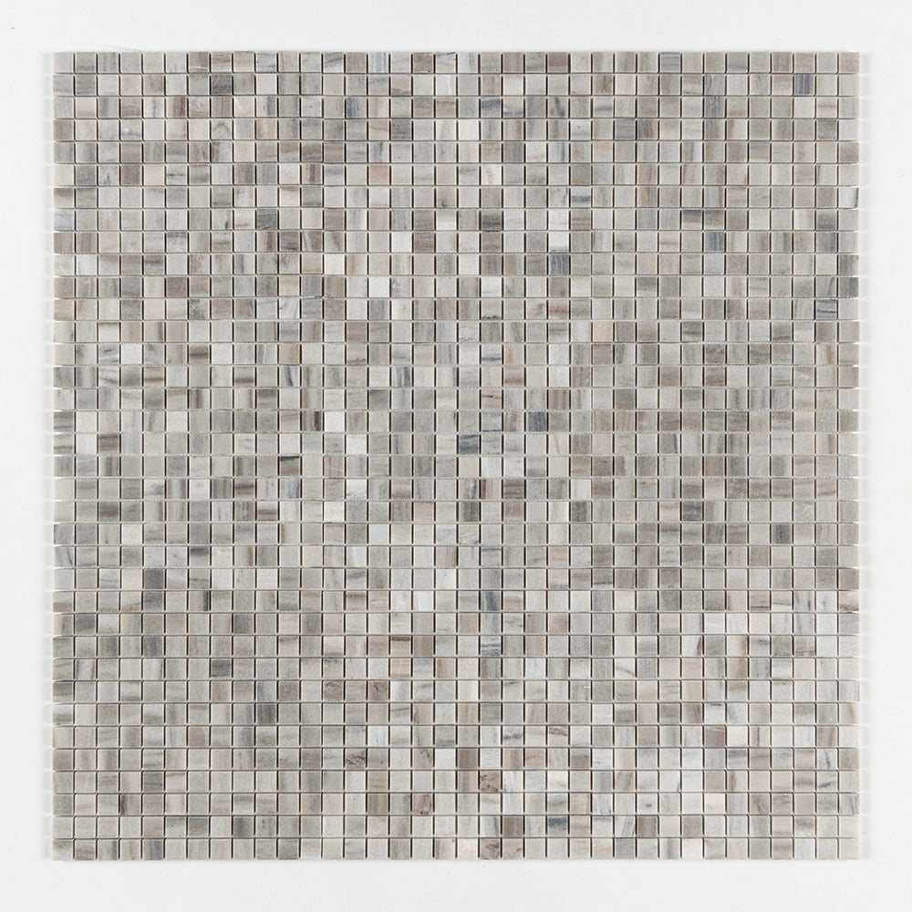 Silver Sky Honed 1x1 Marble Mosaic