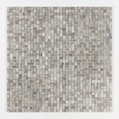 Silver Sky Honed 1x1 Marble Mosaic