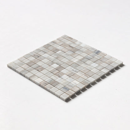 Silver Sky Honed 1x1 Marble Mosaic