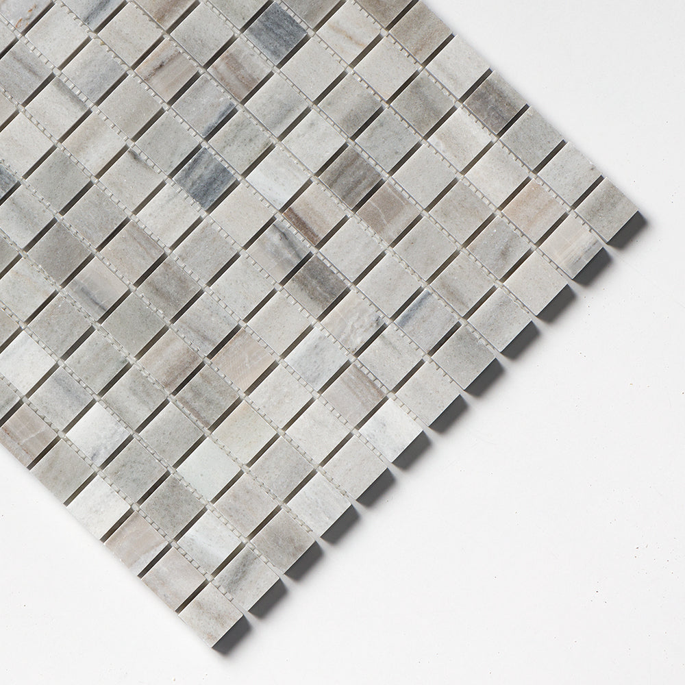 Silver Sky Honed 1x1 Marble Mosaic