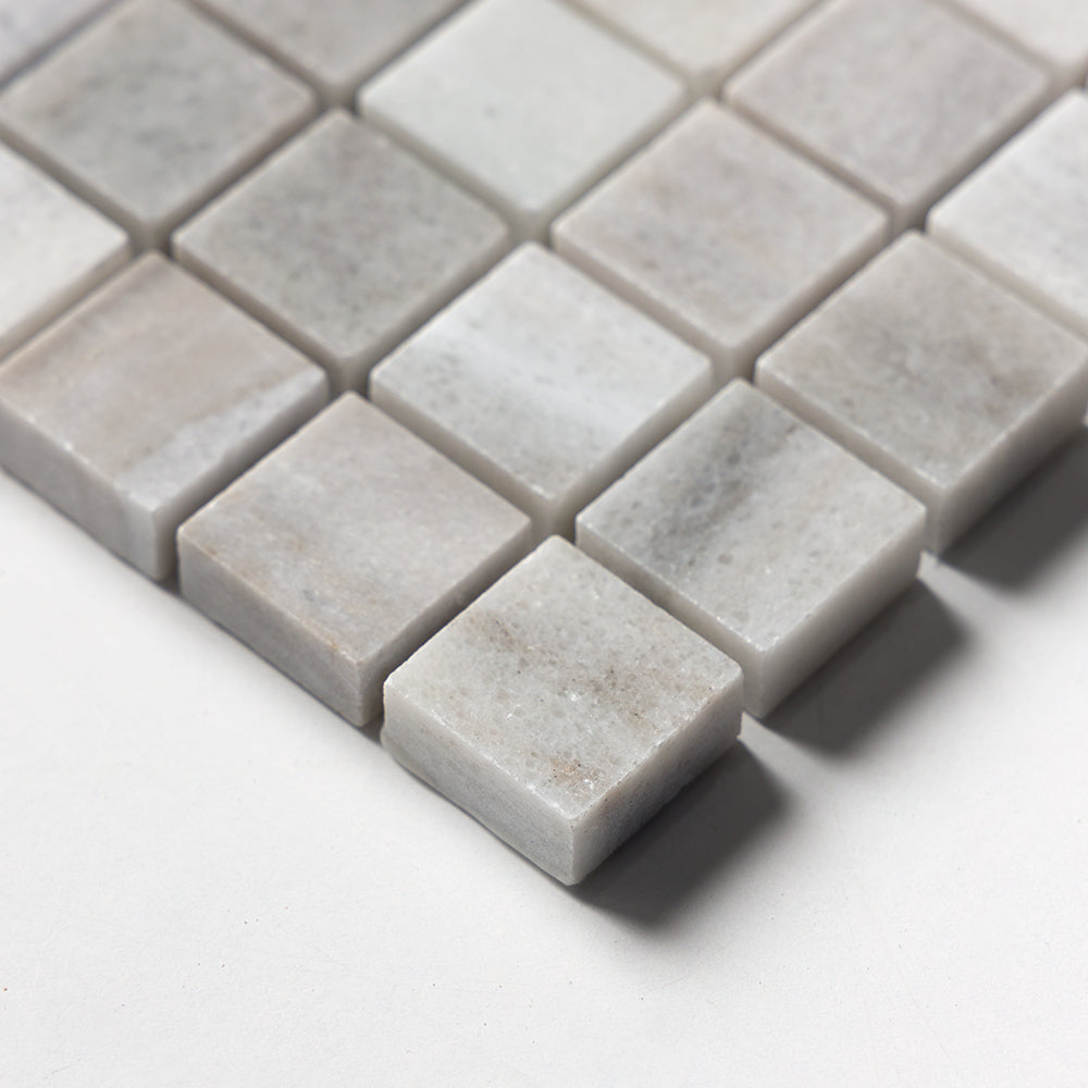 Silver Sky Honed 1x1 Marble Mosaic