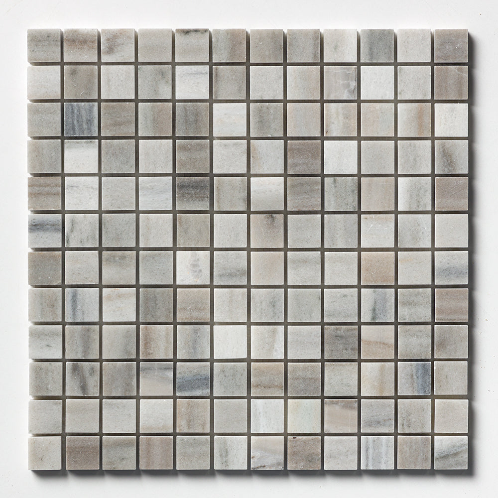 Silver Sky Honed 1x1 Marble Mosaic