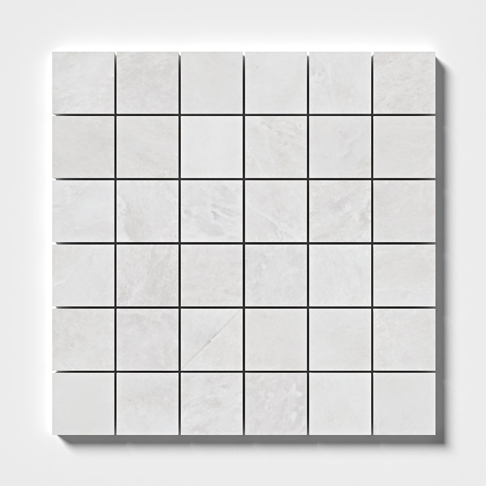 Siberian White Honed 2x2 Marble Mosaic