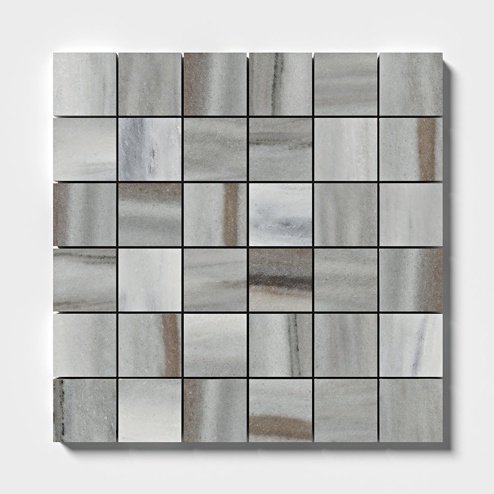 Silver Sky Honed 2x2 Marble Mosaic
