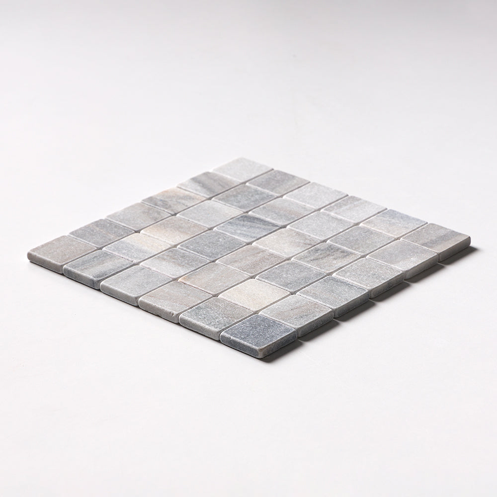 Silver Sky Tumbled 2x2 Marble Mosaic