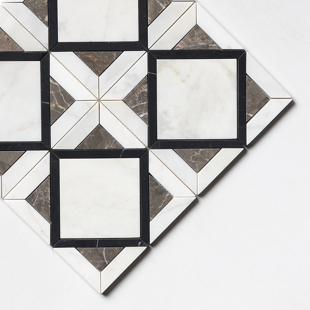 Black Honed Kent Marble Mosaic