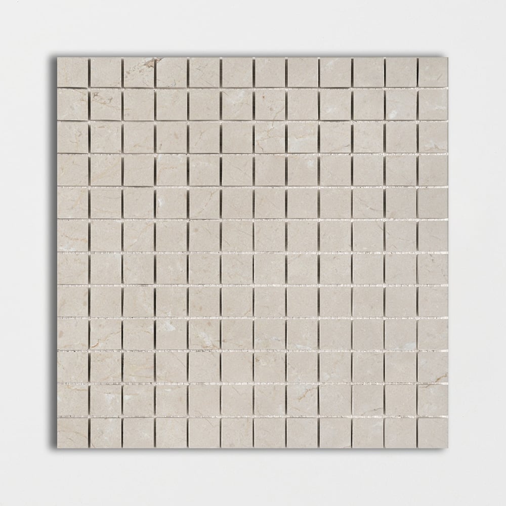 Crema Marfil Polished 1x1 Marble Mosaic