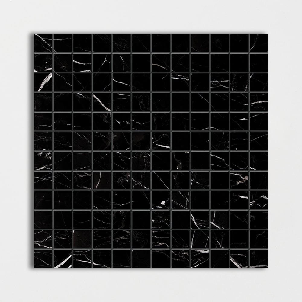 Black Polished 1x1 Marble Mosaic