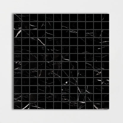 Black Polished 1x1 Marble Mosaic