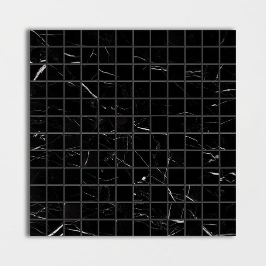 Black Polished 1x1 Marble Mosaic