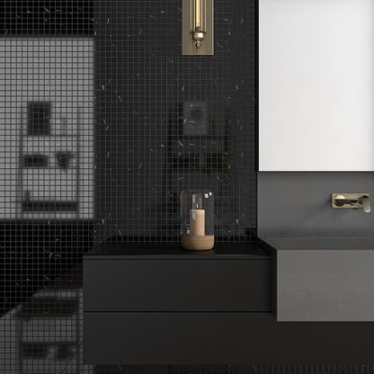 Black Polished 1x1 Marble Mosaic