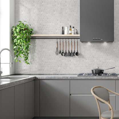 Italian Carrara Polished Hexagon Marble Mosaic