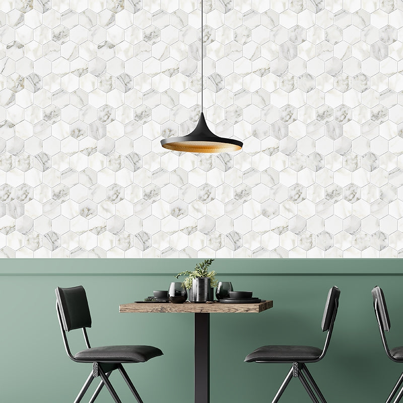 Calacatta Gold Polished Hexagon Marble Mosaic