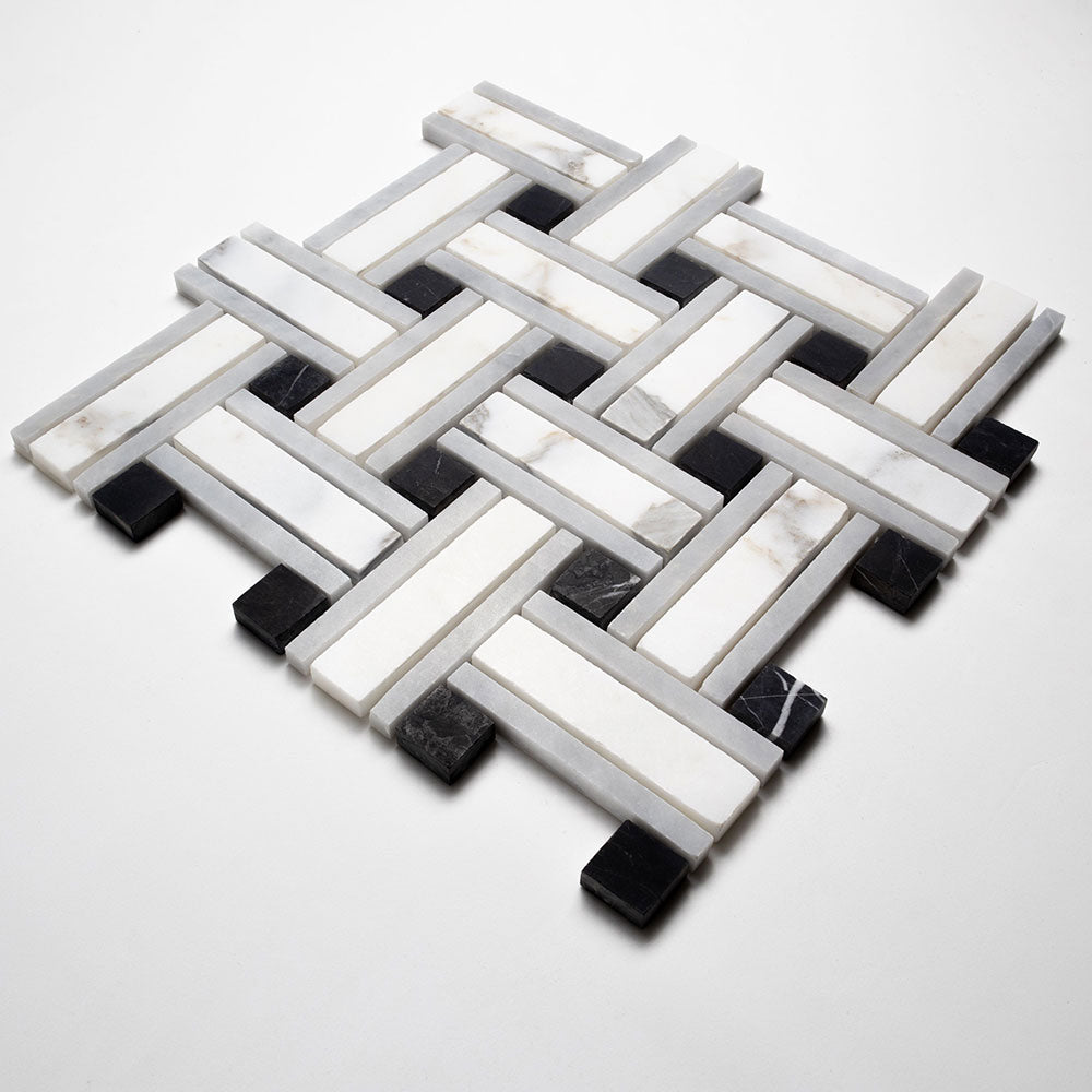 Serenity Honed Tangled Marble Mosaic