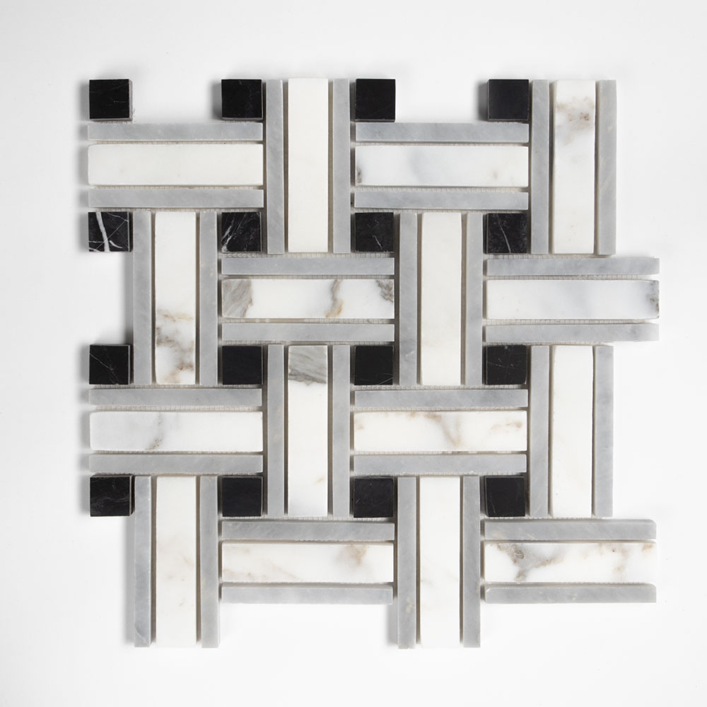Serenity Honed Tangled Marble Mosaic