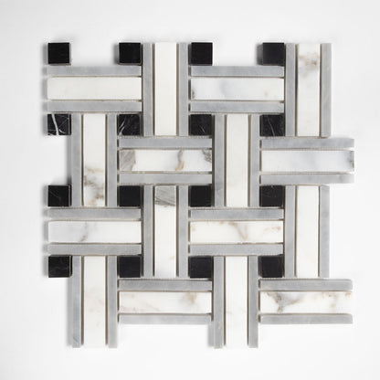 Serenity Honed Tangled Marble Mosaic