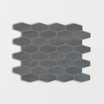 Basaltina Honed Elongated Hexagon Basalt Mosaic