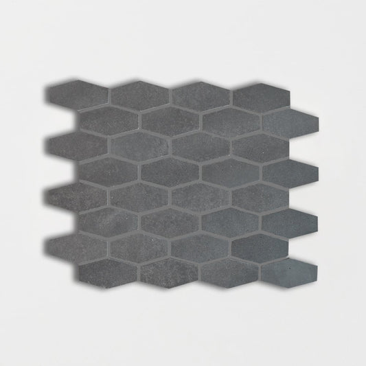 Basaltina Honed Elongated Hexagon Basalt Mosaic