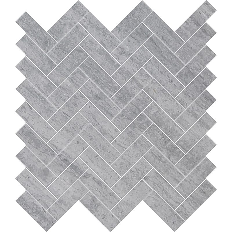 Atelier Grey Light Honed Herringbone 1x3 Marble Mosaic