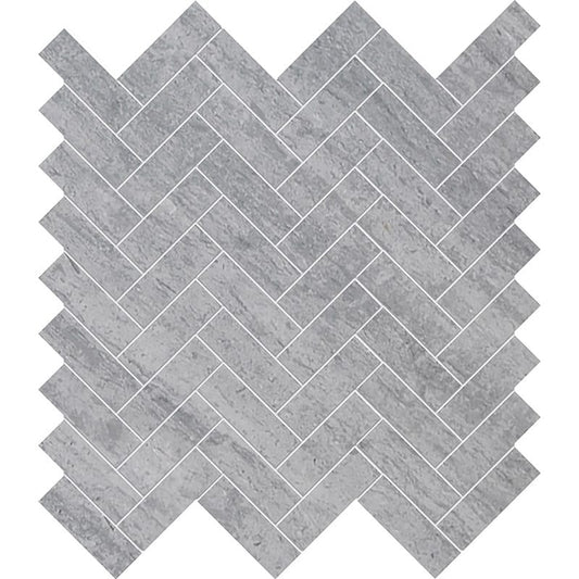 Atelier Grey Light Honed Herringbone 1x3 Marble Mosaic