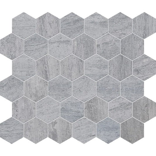 Athens Grey Dark Honed Hexagon 2 Marble Mosaic