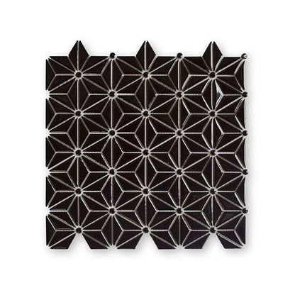 Black Pearl Glossy Triangle Colore Look Ceramic Mosaic