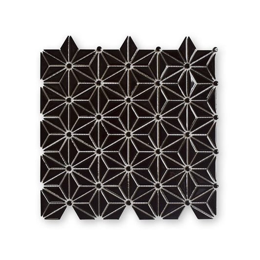 Black Pearl Glossy Triangle Colore Look Ceramic Mosaic