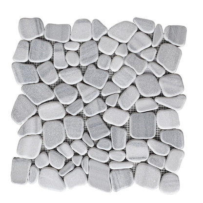 Silver Sky Tumbled Pebble Mosaic