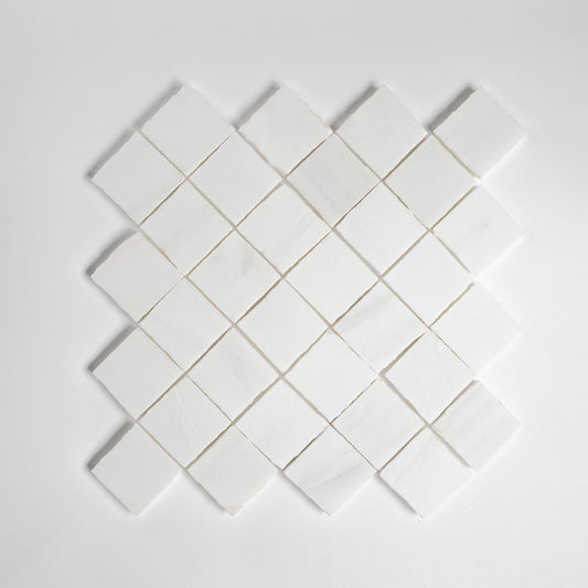 Bianco Dolomiti Honed Artesan Cut Marble Mosaic