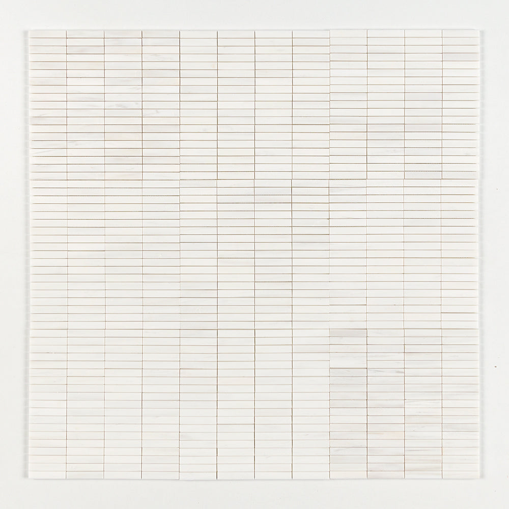 Bianco Dolomiti Honed 5/8x3 Marble Mosaic