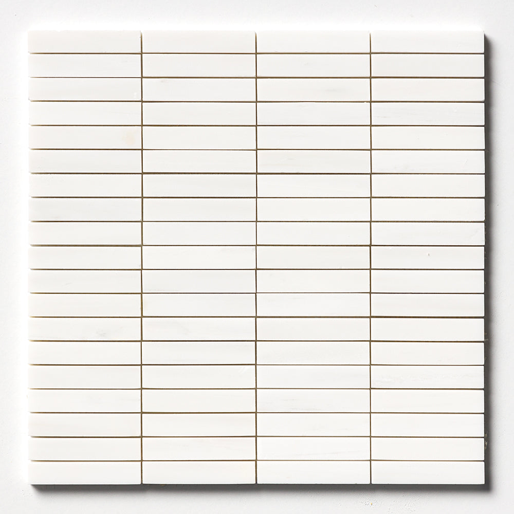 Bianco Dolomiti Honed 5/8x3 Marble Mosaic
