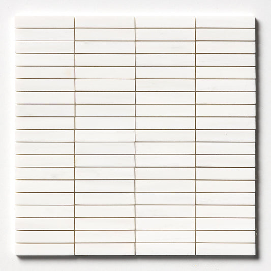 Bianco Dolomiti Honed 5/8x3 Marble Mosaic