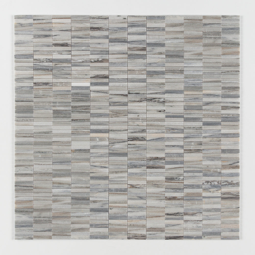 Silver Sky Honed 5/8x3 Marble Mosaic