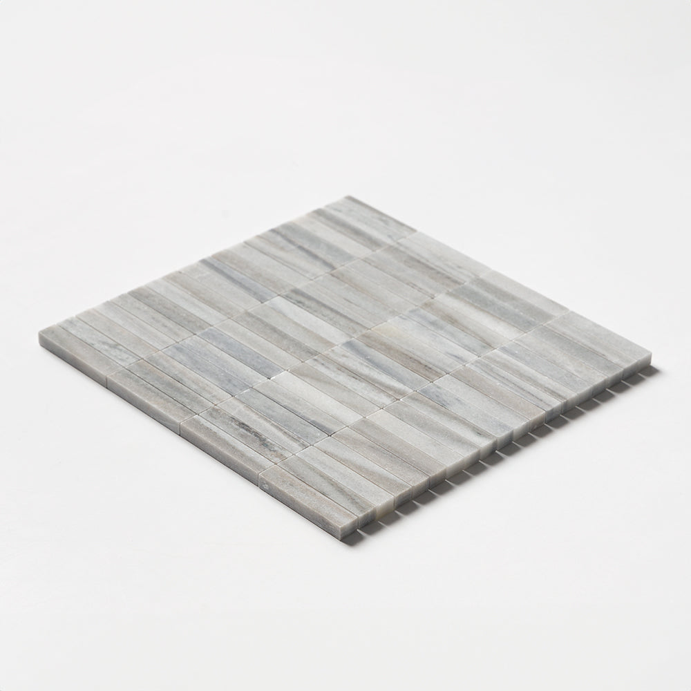 Silver Sky Honed 5/8x3 Marble Mosaic