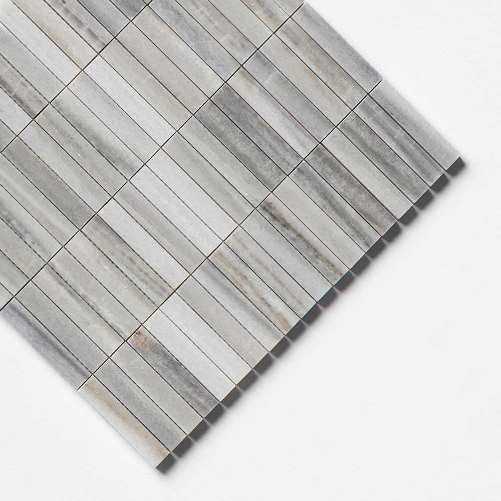 Silver Sky Honed 5/8x3 Marble Mosaic