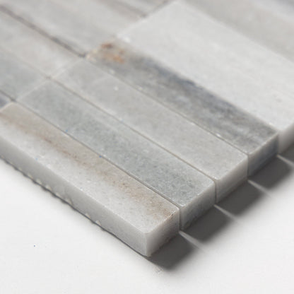 Silver Sky Honed 5/8x3 Marble Mosaic