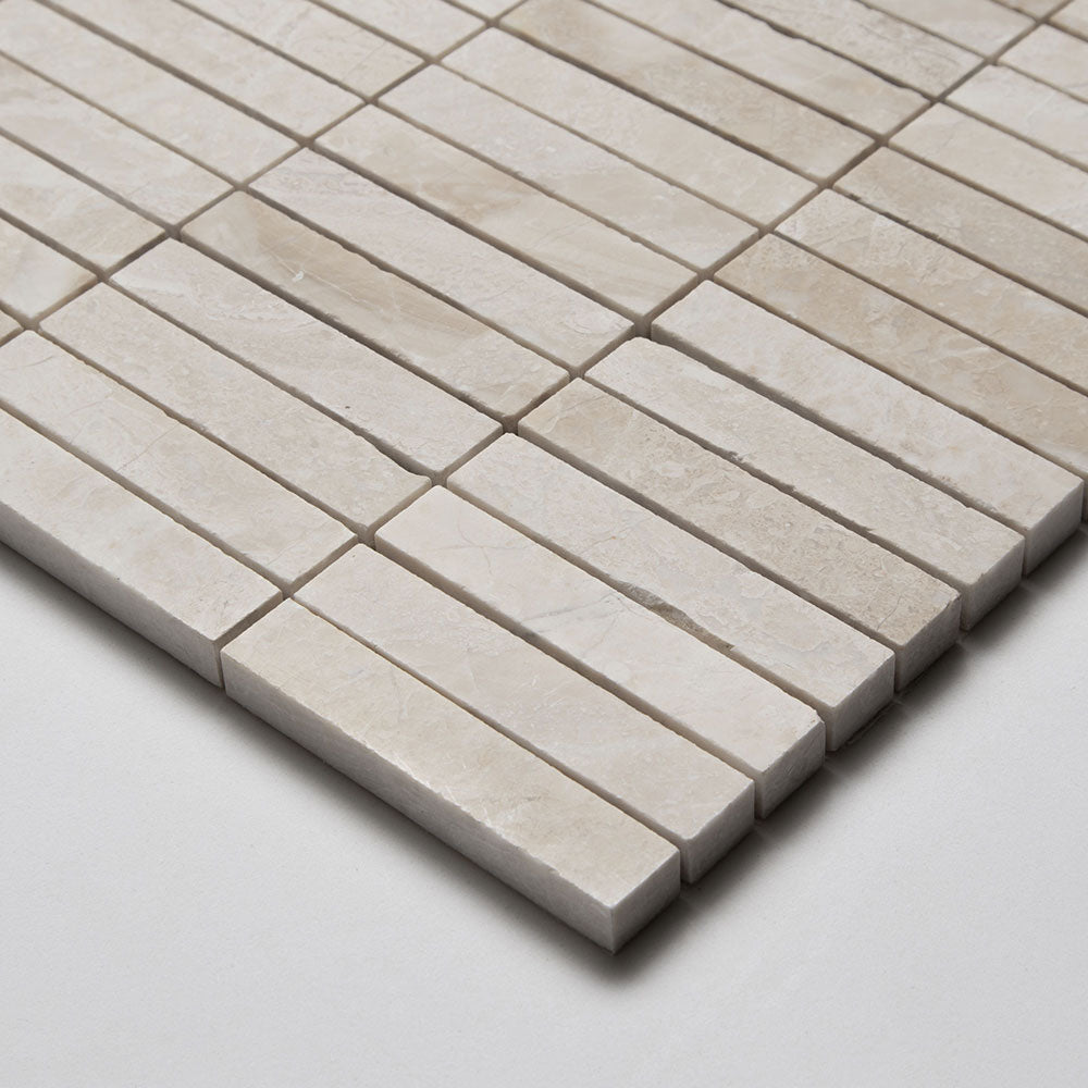 Royal Beige Honed Straight Sticks 5/8x3 Marble Mosaic
